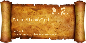 Mata Richárd névjegykártya